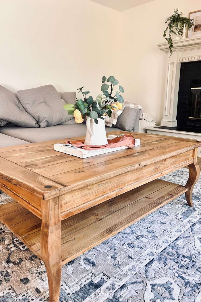 coffee table in living room