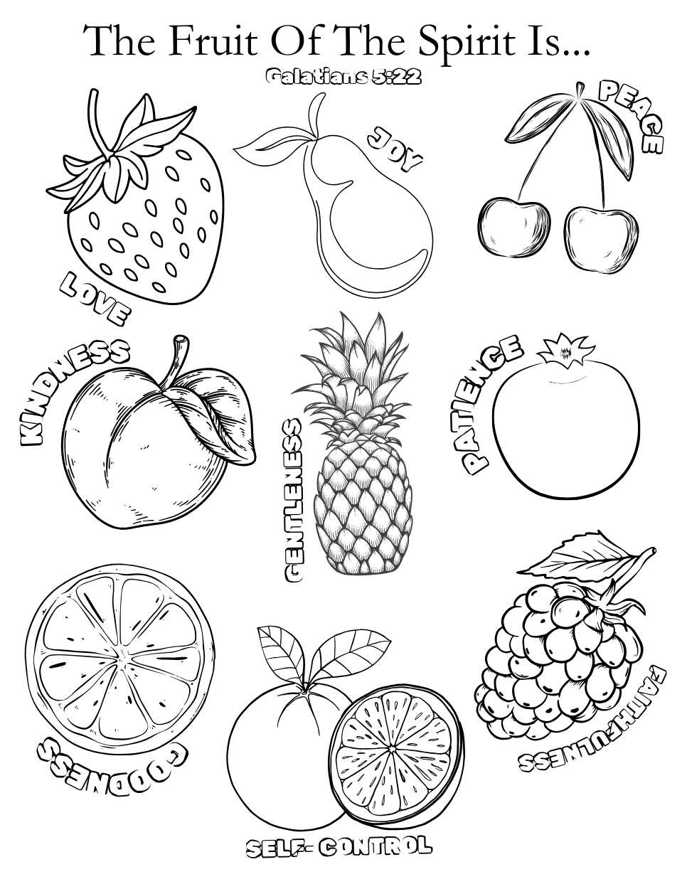Fruit Of The Spirit Free Printable Coloring Pages