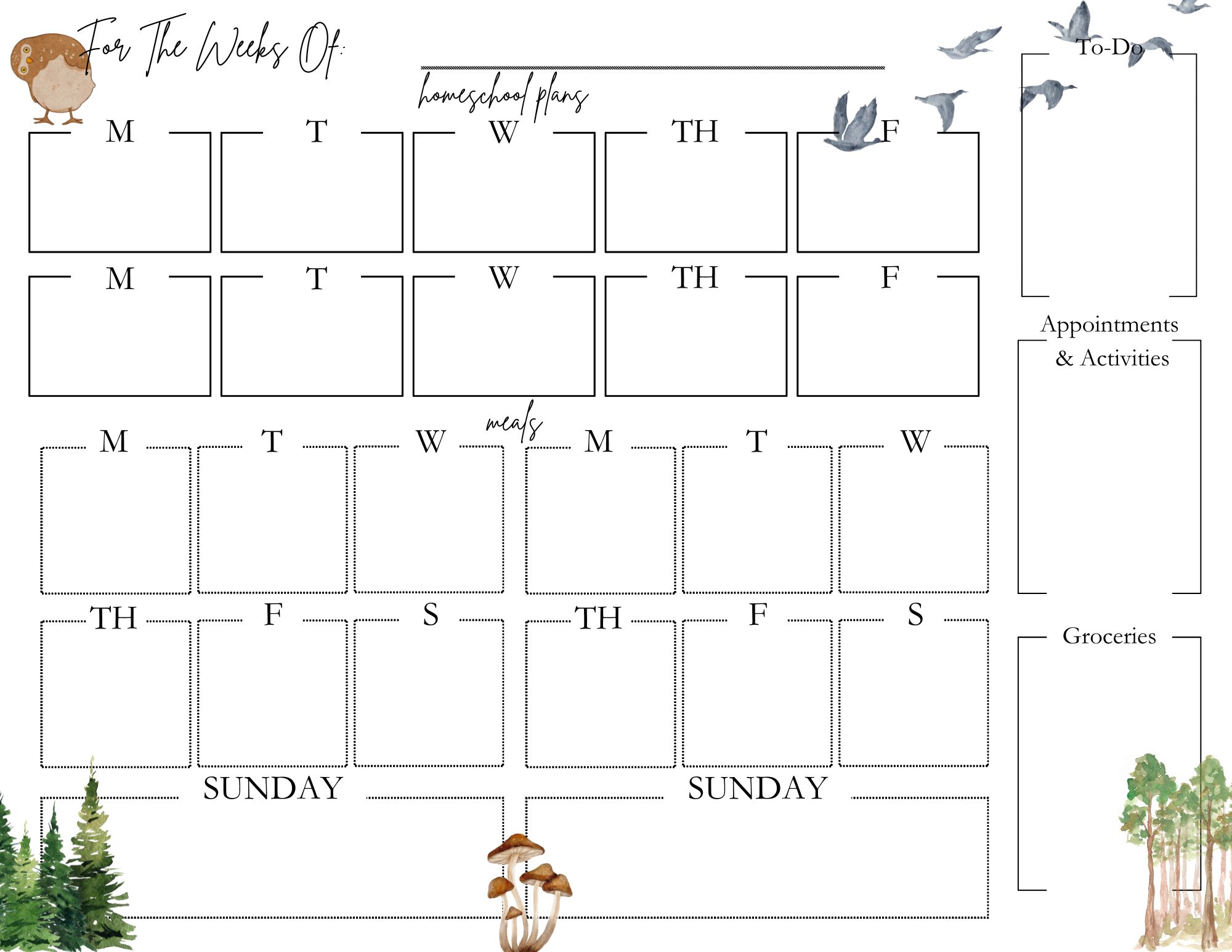 Simple Two-Week Homeschool And Meal Planner - Rejoice About
