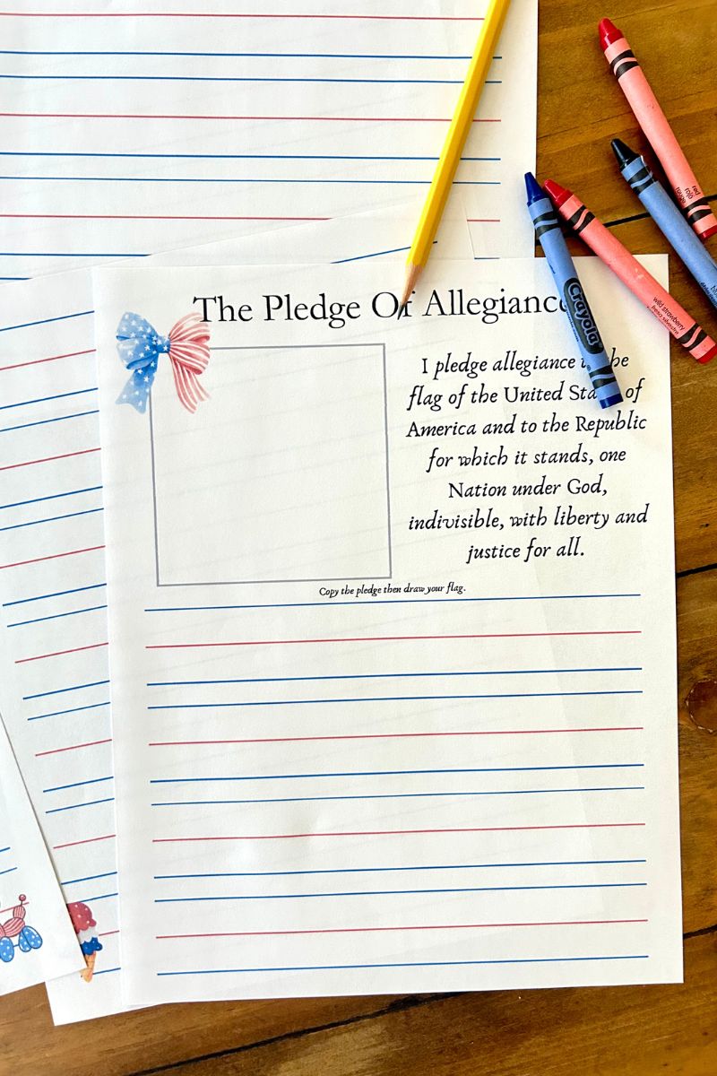 FREE Pledge Of Allegiance Copy Work - Rejoice About